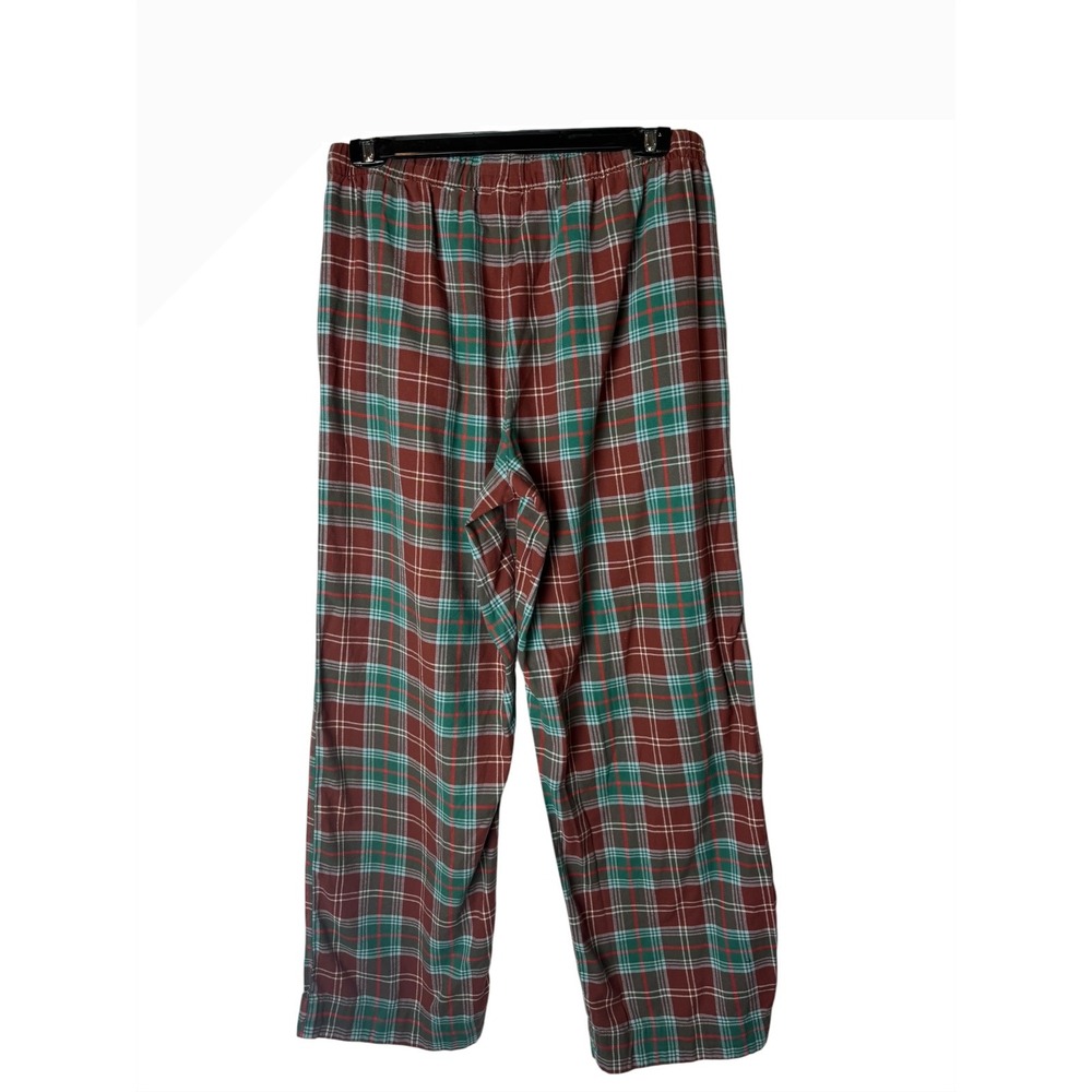 Hanna Andersson Pajama Pants Women Large Red Green Plaid Flannel Harvest Lounge - Picture 3 of 11